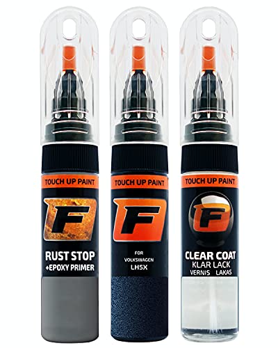 FIRANTO Lackstift Autolack Reparaturset für VW/Volkswagen LH5X Night Blue - 3-in-1 Autolack Kratzer Reparaturstift 15ml Grundierung, Klarlack von F FIRANTO