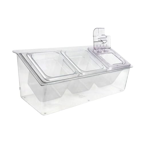 F Fityle Eisgekühlter Gewürz-Servierwagen, Bar-, transparente Salatplatte, 3 Steckplätze von F Fityle
