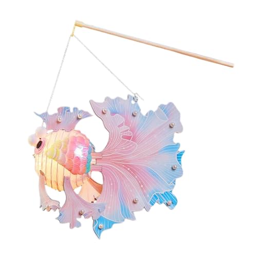 F Fityle Mitte Herbst Festival Laterne DIY Koi Laterne Lampe Koi geformt Dekor tragbare Laterne Fisch Laterne für Neujahr, Party, Hochzeit, ROSA von F Fityle