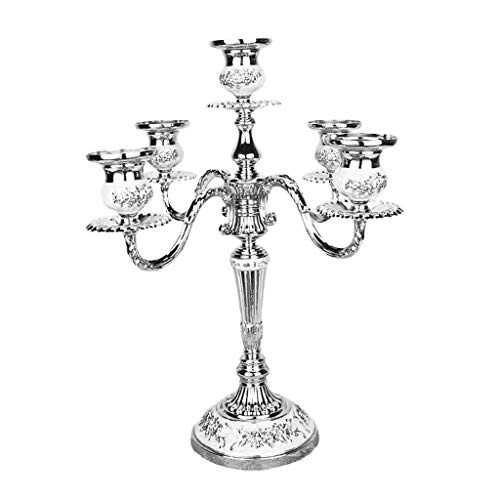 F Fityle Romantische Kerzenleuchter Kerzenständer aus aus Kandelaber für Restaurant Esstisch, Silber von F Fityle