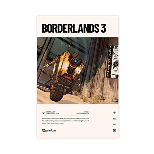 Borderlands 3 (2019) Videospiel-Poster Leinwand Poster Wandkunst Dekor Druck Bild Gemälde für Wohnzimmer Schlafzimmer Dekoration Rahmen Stil 08x12inch (20x30cm) von FABIVA
