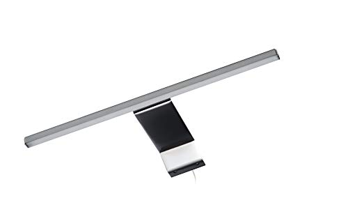 FACKELMANN LED-Aufsatzleuchte/Maße (B x H x T): ca. 34 x 3,5 x 16,5 cm/hochwertige LED-Leuchte fürs Badezimmer/Spiegelleuchte für einen Badschrank/Farbe: Silber/Energieeffizienzklasse A+++ von FACKELMANN