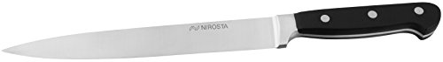 FACKELMANN NIROSTA Schinkenmesser Premium, Küchenmesser mit Edelstahlklinge, Allzweckmesser mit ergonomischem Griff (Farbe: Schwarz/Silber), Menge: 1 Stück von Nirosta