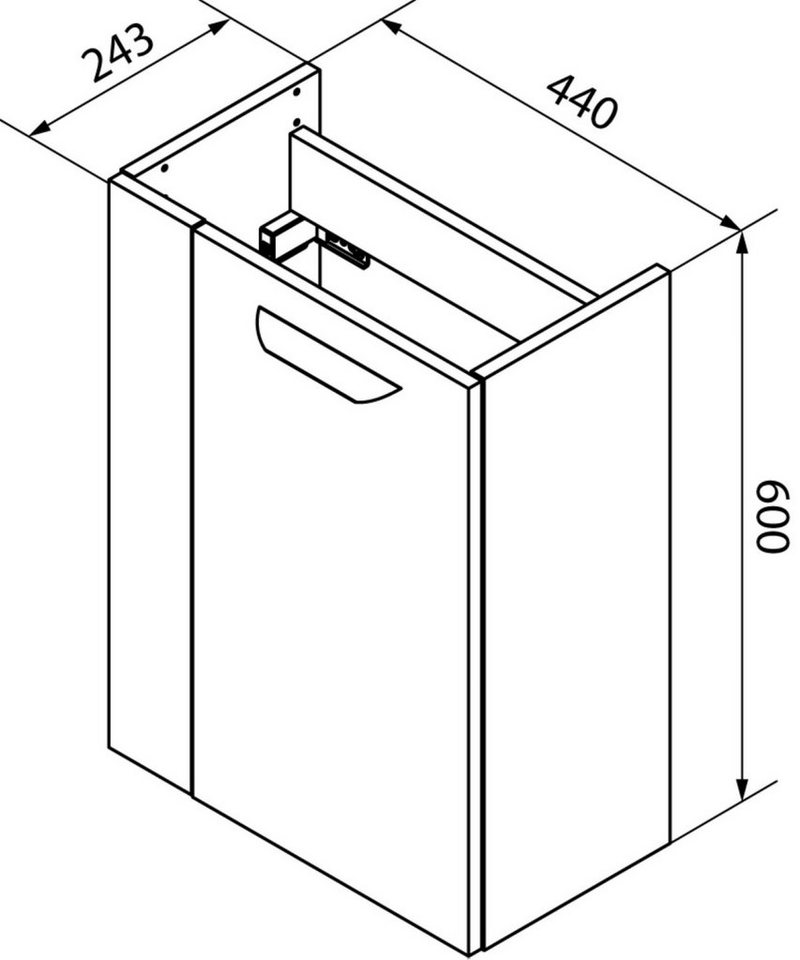 FACKELMANN Waschbecken SBC LUXOR Gäste WC Set 2-teilig 45 cm, Braun hell von FACKELMANN