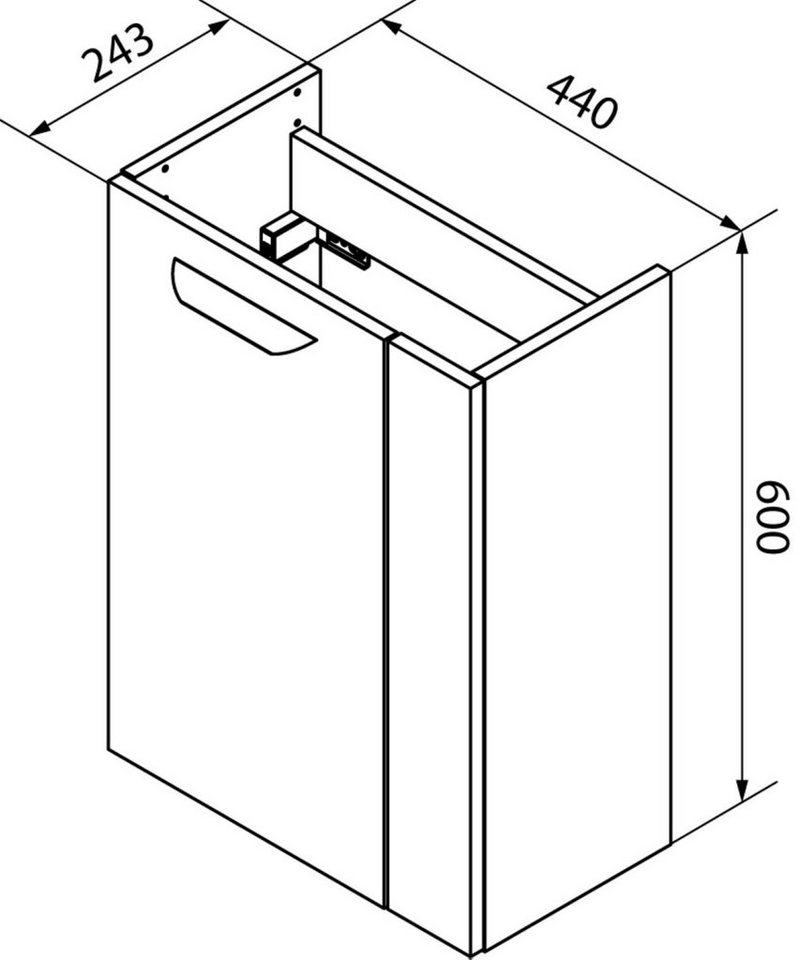 FACKELMANN Waschbecken SBC LUXOR Gäste WC Set 2-teilig 45 cm, Braun hell von FACKELMANN