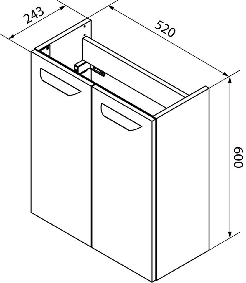 FACKELMANN Waschbecken SBC LUXOR Gäste WC Set 2-teilig 55 cm, Braun hell von FACKELMANN