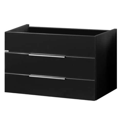 FACKELMANN Waschtischunterschrank KARA / Badschrank mit Soft-Close-System / Maße (B x H x T): ca. 80 x 59 x 49 cm / hochwertiger Schrank fürs Bad / Möbelstück mit zwei Schubladen / Korpus: Anthrazit / Front: lackiertes Glas in Anthrazit von FACKELMANN