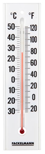 Fackelmann Thermometer TECNO, Thermometer für den Innenbereich, analoge Temperaturanzeige (Farbe: Weiß/Schwarz), Menge: 1 Stück von FACKELMANN