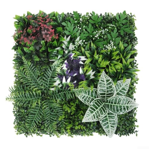 Künstliche Buchsbaumplatten, grüne künstliche Pflanzen Heckenzaun, Kunstrasen-Wandpaneel, Grüner Efeu, Sichtschutzzaun, 50 x 50 cm (A) von FACULX