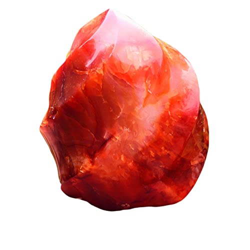 Kristall-Loch 1 Stück natürlicher Kristall roter Achat, Fackelform, Ornamente, roter Stein, Probe for Zuhause, Garten, Bonsai, Dekoration, Kristall Kristall-Loch ( Color : Red Agate 1pc , Size : 300-4 von FADUNI