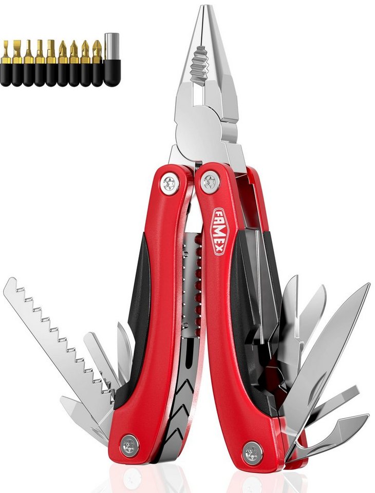 FAMEX Multitool 14006 mit Schraub-Bits und Tasche, (mit Tragetasche) von FAMEX