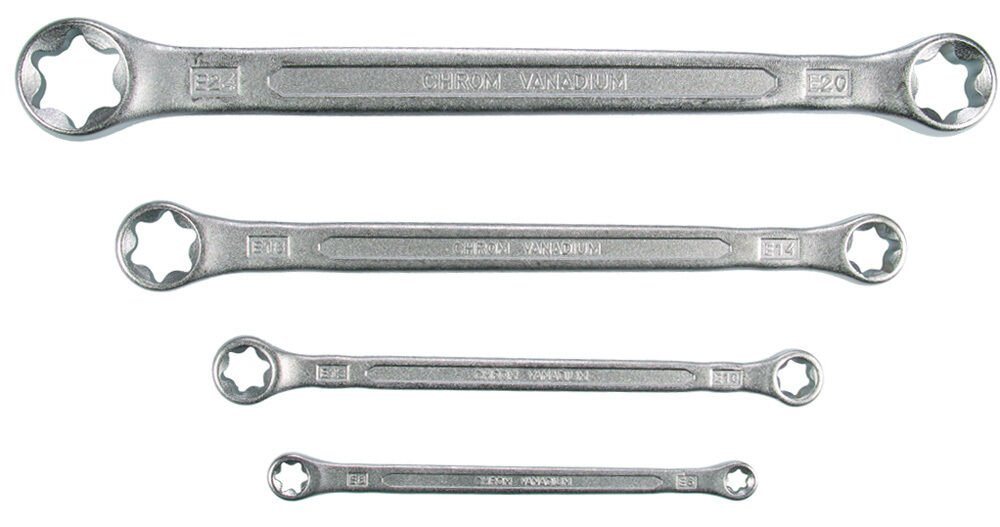 FAMEX Ringschlüssel 10360-4 Doppel-Ringschlüssel Satz (Schraubenschlüssel, 4 St), aus hochwertigem Chrom-Vanadium Stahl, verspricht hohe Standzeiten von FAMEX