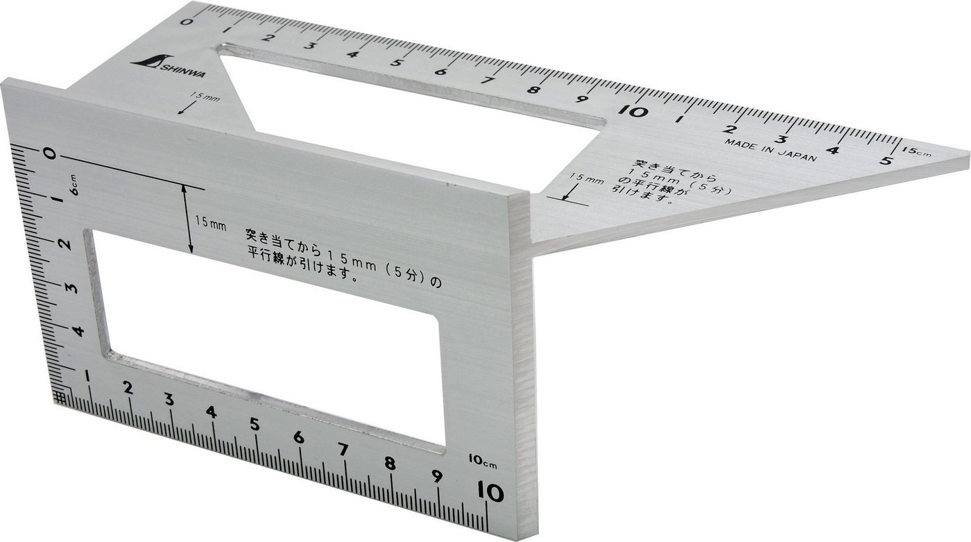 FAMEX Zimmermannswinkel 12566 3-D-Anschlag-Gehrungswinkel, (45°/90° (32722), 1-St), Shinwa, Made in Japan von FAMEX