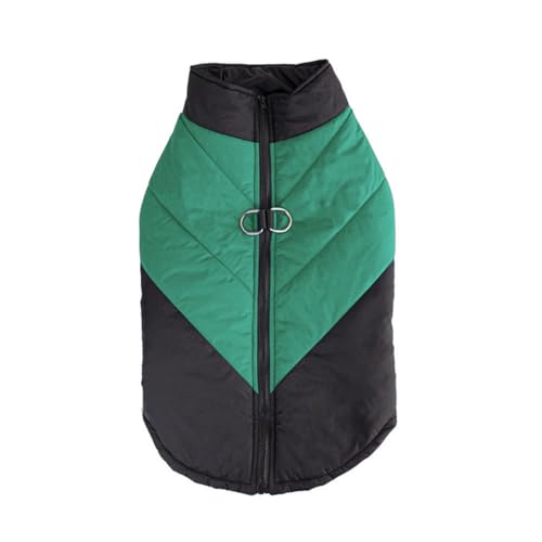 FANSU Hundemantel Winter Wasserdicht, Warme Hundejacke Wasserdicht Herbst Haustier Jacken Mit Reflektierend für Kleine Hunde Mittlere & Große Hunde (M,Grün) von FANSU