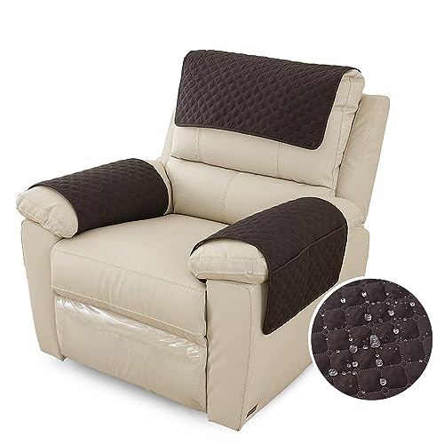 FANSU Sesselschoner Für Relaxsessel Mit Armlehnen, Sesselbezug Mit Taschen Für Fernsehsessel, Wasserdicht & rutschfest Möbelschutz für Sofa, Stuhl (1 Sitzer,Schwarz) von FANSU