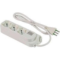 Mehrfachsteckdose 3 Steckdosen Schuko 2P+T 16A Kabel 1,5m Stecker Italienisch Std. 2P+T 10A mit Schalter Linea Retail Fanton 474604 - Weiß von FANTON