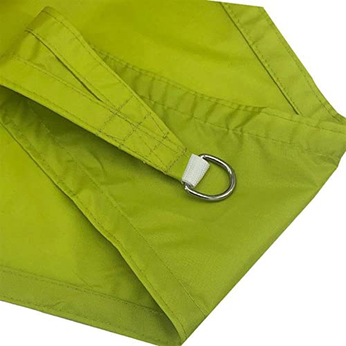 Sonnensegel Dreieckig, Wetterbeständig Atmungsaktiv Sonnensegel Mit Zubehör Wasserdicht Stoff Leichtgewicht Überdachung für Garten Terrasse Camping,Yellow Green,6x6x6M von FBKPHSS