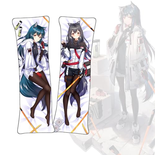 FDSAD Anime Kissenbezüge Arknights Texas Anime Körperkissenbezug Dakimakura kurzer Plüsch Stoff Überwurf Kissenbezug von FDSAD