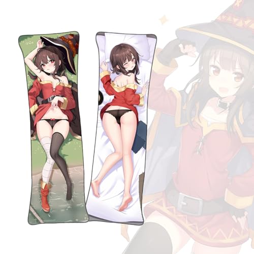 FDSAD Anime Kissenbezüge Konosuba Megumin Anime Körper Kissenbezug Dakimakura kurzer Plüsch Stoff Überwurf Kissenbezug von FDSAD