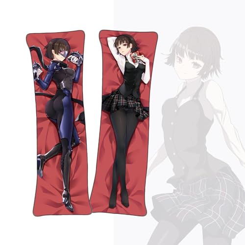 FDSAD Anime Kissenbezüge Persona Makoto Niijima Anime Körper Kissen Dakimakura doppelseitiger Körperkissenbezug von FDSAD