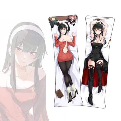 Anime Kissenbezüge SPY×Family Yor Forger Dakimakura kurzer Plüschstoff doppelseitiger Anime Körper Kissenbezug von FDSAD