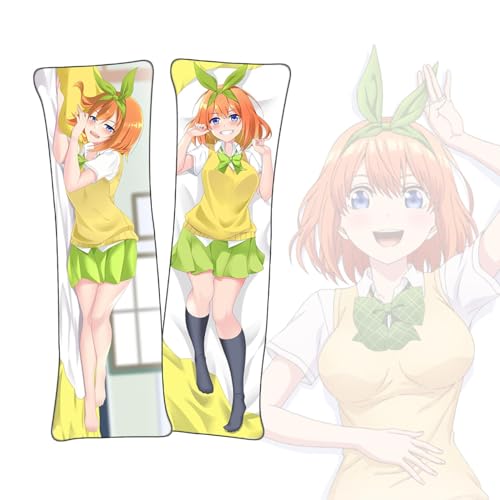 Anime Kissenbezüge The Quintessential Quintuplets Nakano Yotsuba Dakimakura kurzer Plüschstoff doppelseitiger Anime Körper Kissenbezug von FDSAD