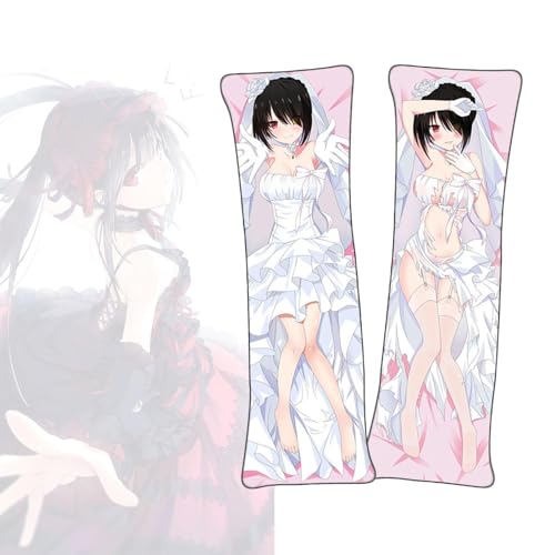 Anime Kissenbezüge Date a Live Tokisaki Kurumi Anime Körperkissenbezug Dakimakura kurzer Plüsch Stoff Überwurf Kissenbezug von FDSAD