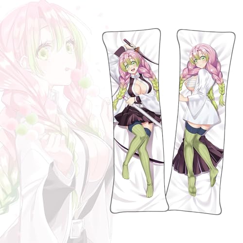 FDSAD Anime Kissenbezüge Demon Slayer Kanroji Mitsuri Anime Dakimakura Lebensgroßer doppelseitiger Körper Kissenbezug von FDSAD