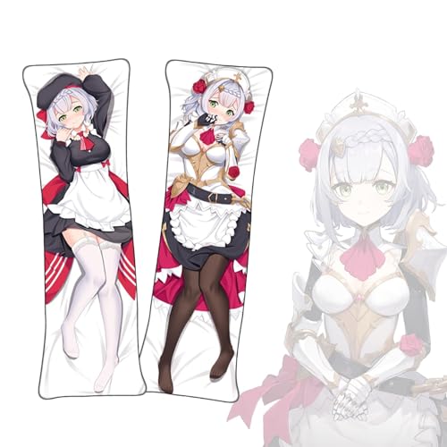 FDSAD Anime Kissenbezüge Genshin Impact Noelle Dakimakura kurzer Plüschstoff doppelseitiger Anime Körper Kissenbezug von FDSAD