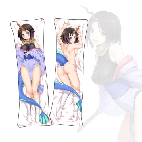 FDSAD Anime Kissenbezüge Miss Kobayashi's Dragon Maid Elma Anime Körper Kissen Dakimakura doppelseitiger Körperkissenbezug von FDSAD