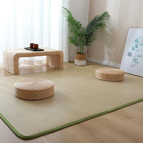 Japanische Tatami-Bodenmatte, natürliches Rattan, rutschfest, atmungsaktiv, Sommer, faltbar, für den Innenbereich, für Wohnzimmer, Schlafzimmer, Krabbelspiel(Size:120 x 200 cm.,Color:hellgrün) von FDSGEEE