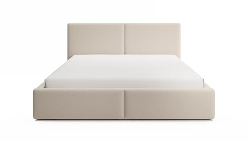 FEDVE Bett 160x200 Beige - Toreira Slim - Polsterbett 160x200 mit Bettkasten - Doppelbett 160x200 mit Bettkasten - Bett mit Stauraum - Schlafzimmer Bett mit Bettkasten 160x200 FEDVE Bett 160x200 Beige - Toreira Slim - Polsterbett 160x200 mit Bettkasten - Doppelbett 160x200 mit Bettkasten - Bett mit Stauraum - Schlafzimmer Bett mit Bettkasten 160x200 von FEDVE