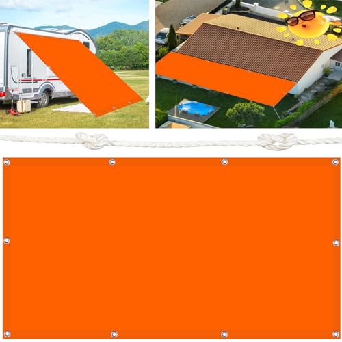 Quadratisch Sonnenschutz Markise 65 x 355 cm Balkonverkleidung Wetterschutz 98% UV Schutz Sonnenschutz Geeignet für Balkone zur Beschattung, Orange von FEIJUAND
