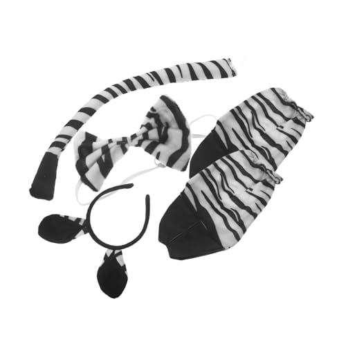 FELTECHELECTR 1 Set Zebra Ohr Stirnband Haarschmuck Für Party Zebra Cosplay Damen Kopfschmuck Halloween Cosplay Zubehör Tierhandschuhe Zebra Kostüm Kopfbedeckung Ohren von FELTECHELECTR