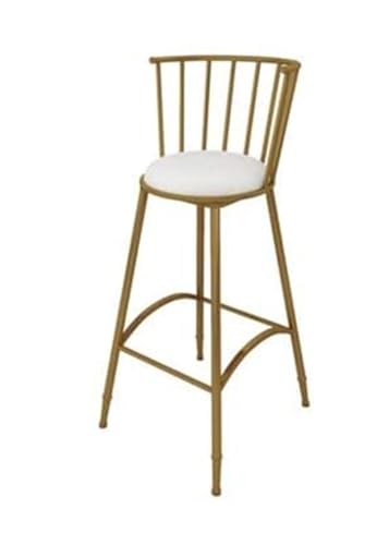 Barhocker Stuhl Barhocker mit hoher Rückenlehne, einfacher Stil, hohe Hocker, Barhocker aus Metall, Stühle for Kaffee, Restaurant, Küche, Theke (Sitzhöhe). Style ( Color : Gold , Size : Seat Height :6 von FENBNMK