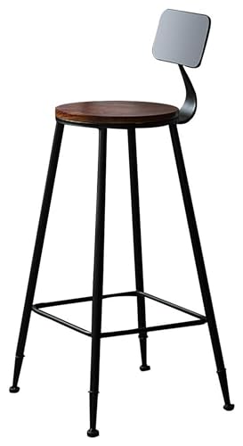 FENBNMK Barhocker Barhocker aus Holz mit Fußstütze, runder Sitz, Theke, Pub, Esszimmerstuhl mit Rückenlehne for die Frühstücksküche zu Hause Style (Size : Height 45cm(17.7inch)) von FENBNMK