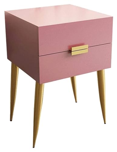 FENBNMK Nachttische Nachttisch mit Schubladen, einfacher Stil, Nachttisch for Zuhause, Schlafzimmer, Hotel Schlafzimmer (Color : Pink) von FENBNMK