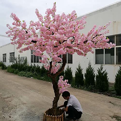 FENGSSLL Kunstbaum Rosa künstlicher Kirschbaum, Simulationsbaum for Hochzeit Innen-Outdoor-Dekoration, Massivholzkofferraum und künstliche Blütenblätter Kunstpflanze,1.5x1m/4.9x3.2ft von FENGSSLL