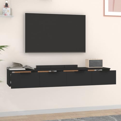 FENLAX Wandschrank 2 Pcs 68x30x20 cm Holzwerkstoff Schwarz Wandboard Mit Schublade Schweberegal Mit Schublade Wandregal Mit Schubladen Hängeschublade Wohnwand Modern Hängeschrank FENLAX Wandschrank 2 Pcs 68x30x20 cm Holzwerkstoff Schwarz Wandboard Mit Schublade Schweberegal Mit Schublade Wandregal Mit Schubladen Hängeschublade Wohnwand Modern Hängeschrank von FENLAX