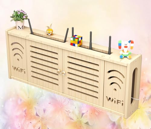 Router Storage Box,WLAN Box Verstecken WLAN Antenne Halterung Kleine Wandregale Modern Wandmontierte Regale,C-71x28cm von FHCSAO