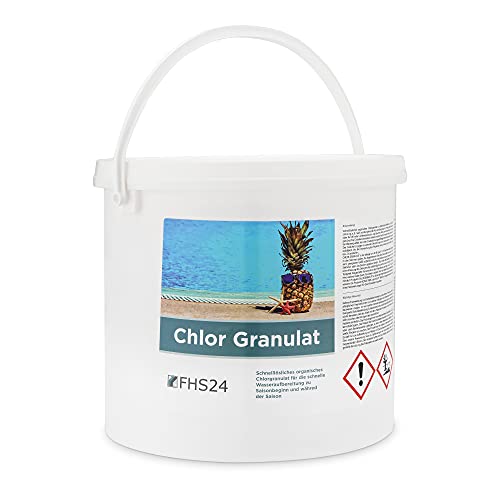 FHS24 Chlor Granulat 5kg schnelllöslich Chlorgranulat Desinfektion Chlorung Pool Wasserpflege Poolpflege von FHS24