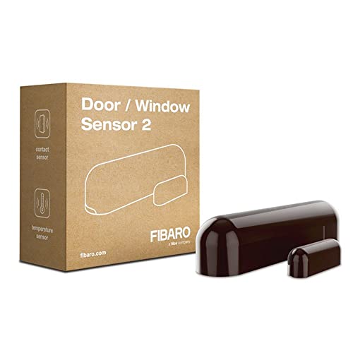 FIBARO Door Windows Sensor 2 / Z-Wave Plus Türfenster und Temperatursensor,, Dunkelbraun, FGDW-002-7 von FIBARO
