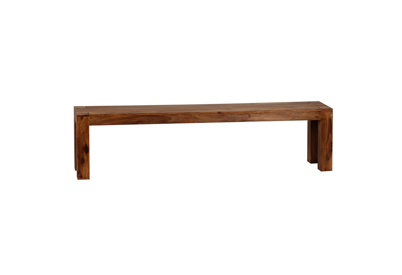 FINEBUY Essbank FB39696 (Sheesham Massivholz 180x45x35 cm Esszimmerbank), Küchenbank Esszimmer ohne Lehne, Landhausstil von FINEBUY