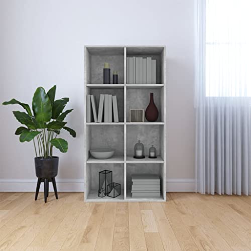 FIRBNUS Bücherregal/Sideboard Betongrau 66x30x130 cm Holzwerkstoff Regalsystem Sideboard Holz Sideboard Schmal Sideboard Industrial Bücherregal Holz Bücherregal Schmal Bücherregal Industrial von FIRBNUS