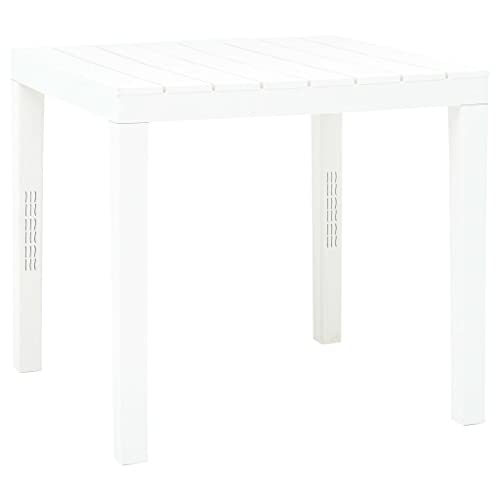 FIRBNUS Gartentisch, weiß, 78 x 78 x 72 cm, Kunststoff, Esstisch, quadratischer Tisch, Kunststoff, für den Außenbereich, Tisch für Esszimmer, quadratischer Tisch FIRBNUS Gartentisch, weiß, 78 x 78 x 72 cm, Kunststoff, Esstisch, quadratischer Tisch, Kunststoff, für den Außenbereich, Tisch für Esszimmer, quadratischer Tisch von FIRBNUS