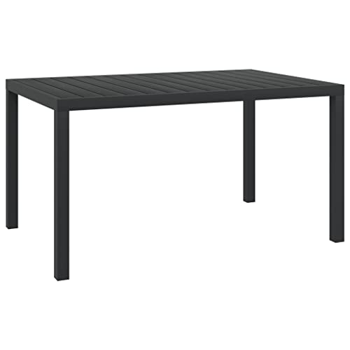 FIRBNUS Gartentisch 150x90x74 cm Garten Esstisch Wetterfest Schwarz Tisch Beistelltisch Outdoor Balkontisch Tischplatte Esszimmertische Sideboard Kaffeetisch für Terrasse WPC Aluminium von FIRBNUS