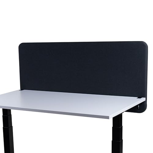 FIX 2 PLACE Akustik Trennwand 120 x 65 cm Graphite Black für Schreibtisch Freistehender Schreibtischteiler Sicht- und Geräuschschutz von FIX 2 PLACE