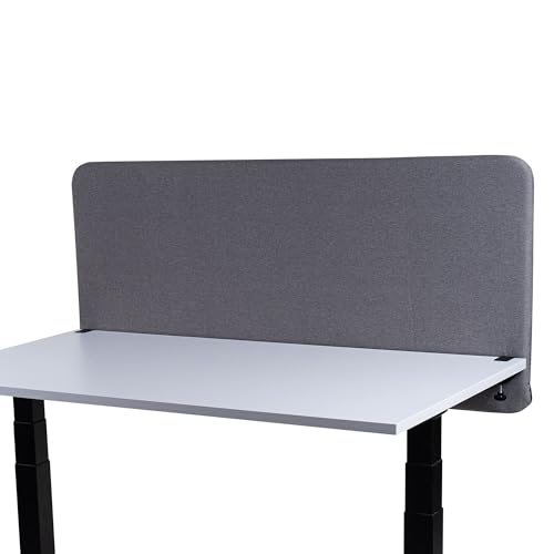 FIX 2 PLACE Akustik Trennwand 140 x 65 cm Granite Gray für Schreibtisch Freistehender Schreibtischteiler Sicht- und Geräuschschutz von FIX 2 PLACE