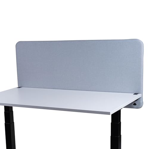 FIX 2 PLACE Akustik Trennwand 140 x 65 cm Light Gray für Schreibtisch Freistehender Schreibtischteiler Sicht- und Geräuschschutz von FIX 2 PLACE