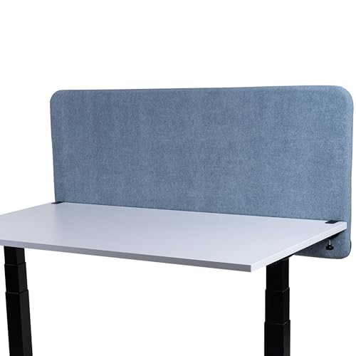 FIX 2 PLACE Akustik Trennwand 180 x 65 cm Cadet Gray für Schreibtisch Freistehender Schreibtischteiler Sicht- und Geräuschschutz, mit hochfestem Rahmen von FIX 2 PLACE